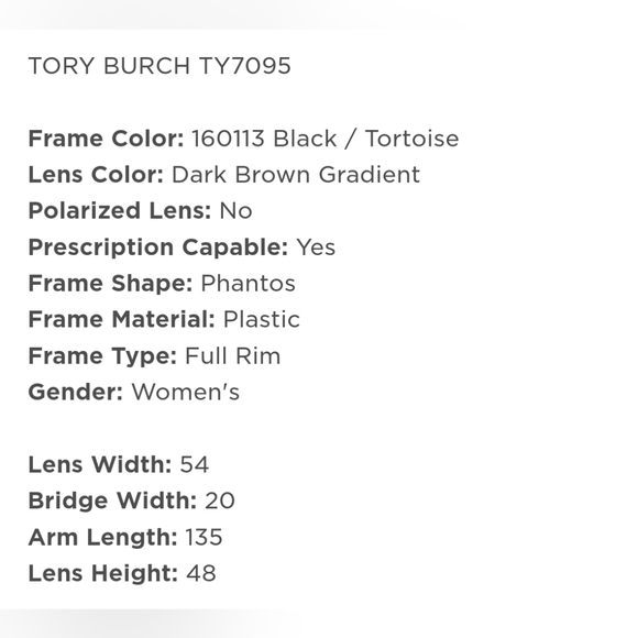 Tory Burch Acetate Tortoise Shell Cateye Sunglasses NWT - Picture 7 of 7